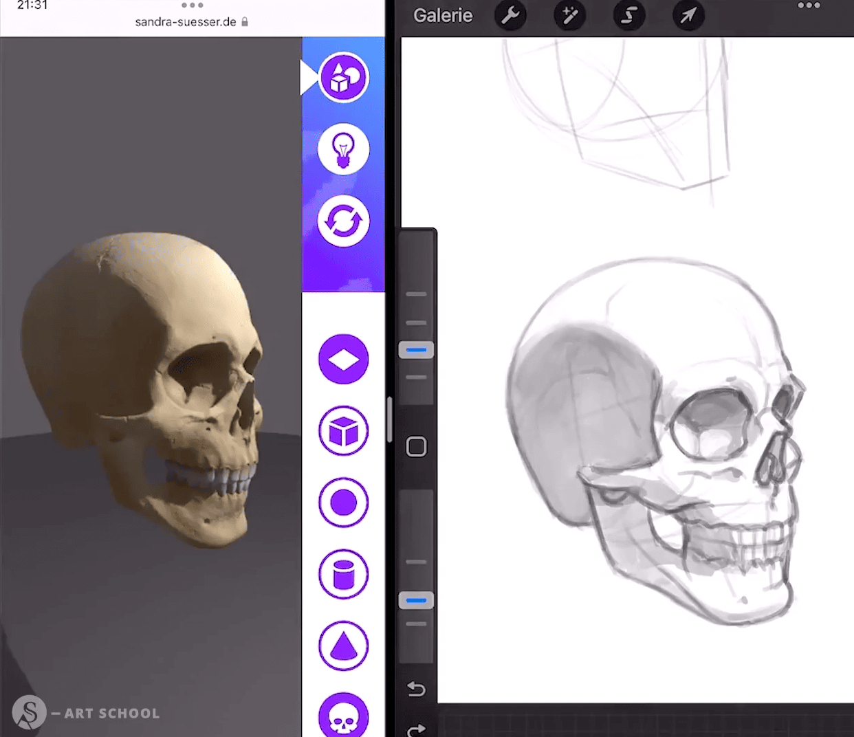 3D Modellieren lernen – Zeichenstudien Beispiele