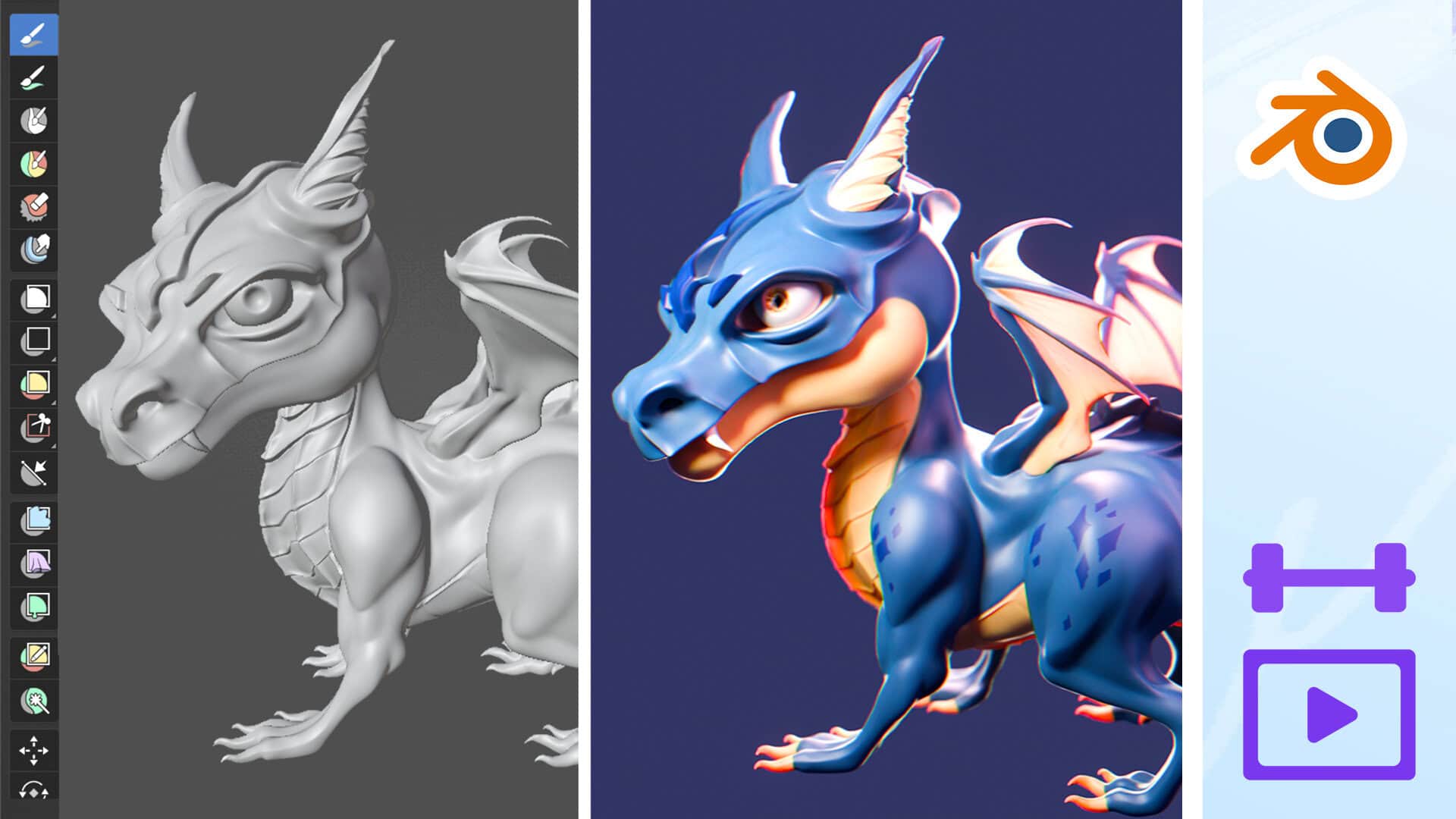 KURS UPDATE | 3D Sculpting Übungen Drache & Pilz