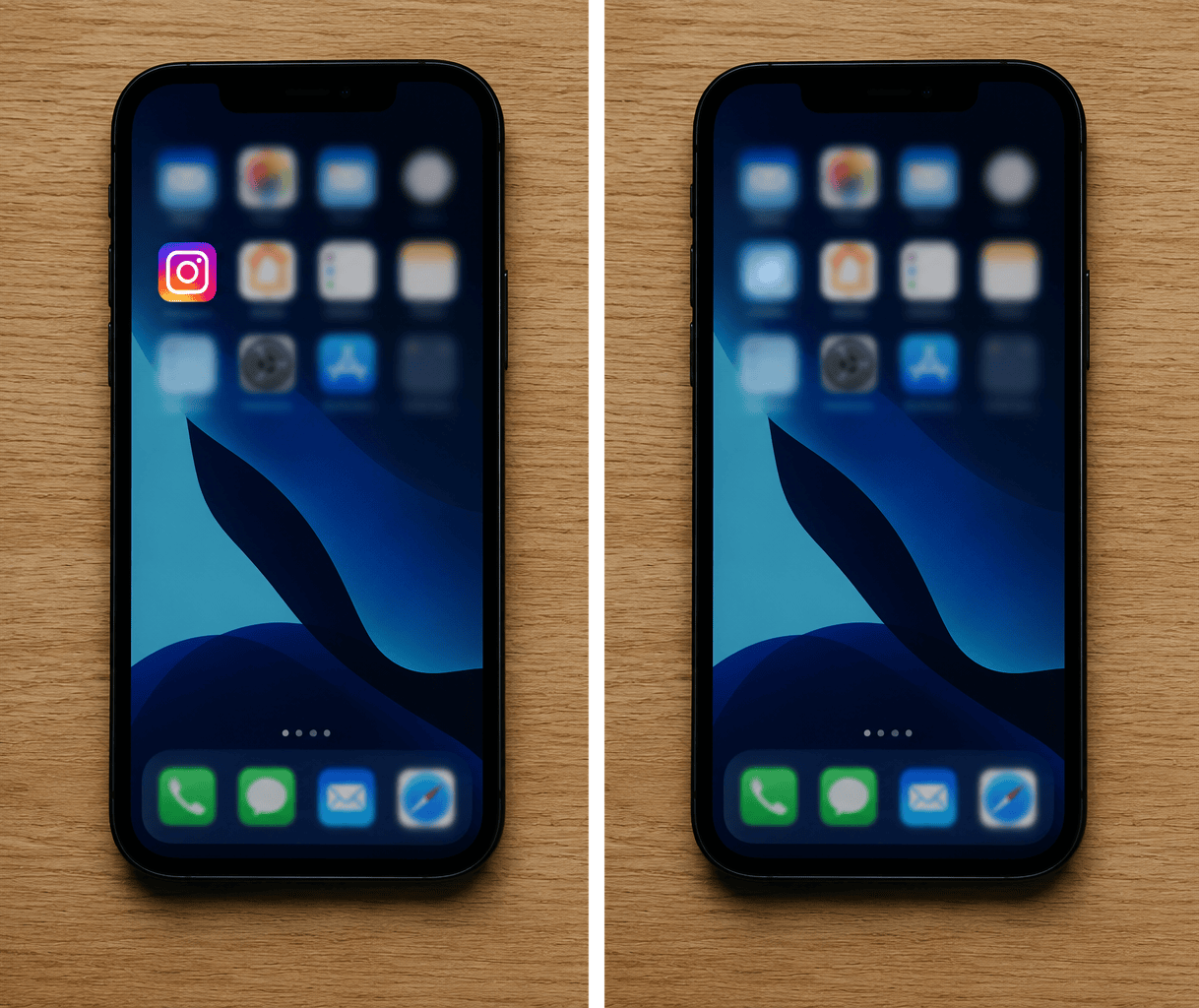 ohne instagram Instagram installiert vs. deinstalliert auf Smartphone Homescreen
