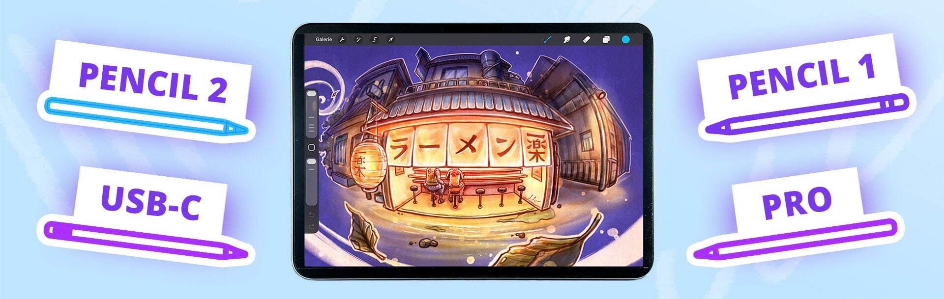 4 Apple Pencil neben iPad im Vergleich