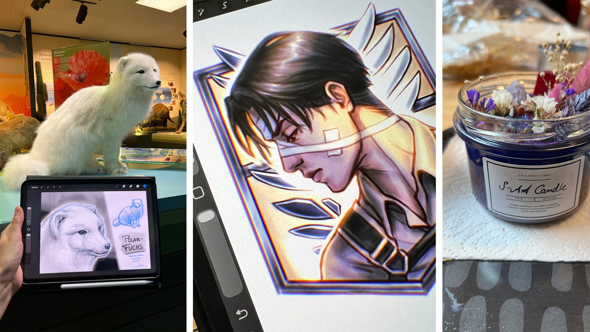 Ich beim Hobby Expression: Skizzieren im Museum, AoT Levi Fan Art & Kerzen-Workshop Ich beim Hobby Expression: Skizzieren im Museum, AoT Levi Fan Art & Kerzen-Workshop